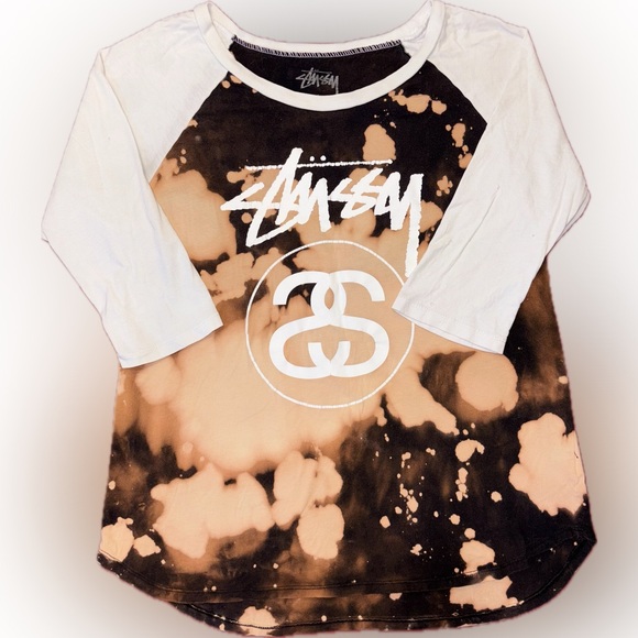 Stüssy Distressed Raglan Baseball Tee - Picture 1 of 4